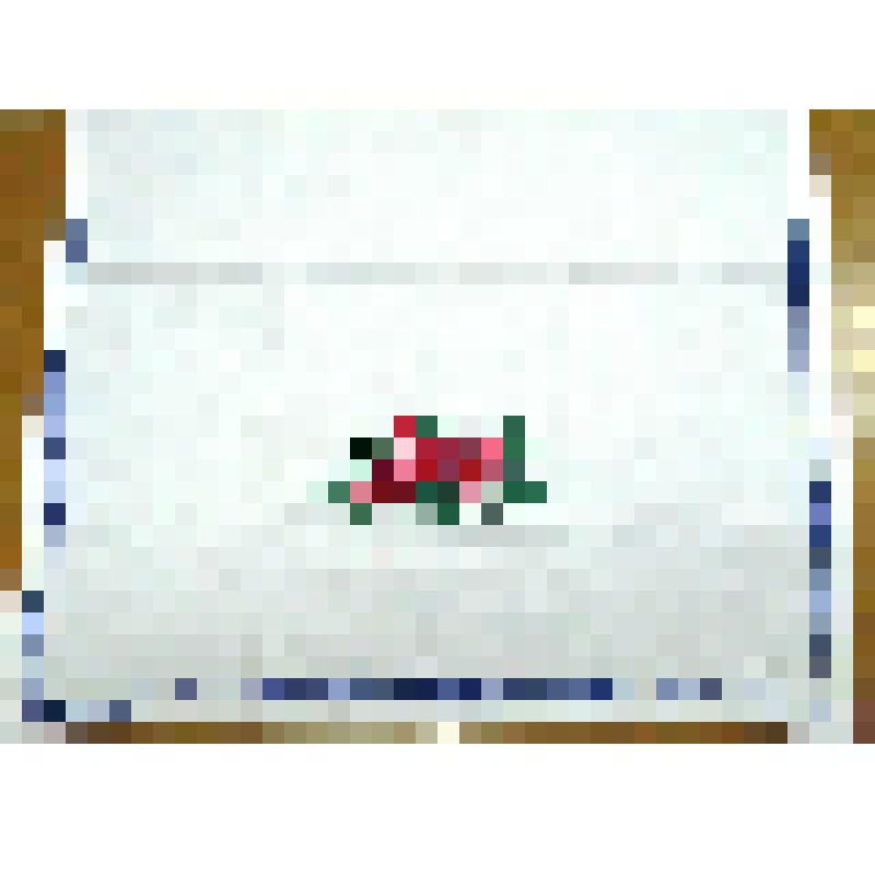 Салфетка с вышитым рисунком "Розы" и декоративным вышитым орнаментом