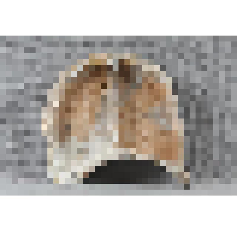 Изразец в форме закомар рельефный полихромный (центр) с изображением правого фрагмента туловища дракона; цвета: светло-желтый, светло-зеленый, зеленый, коричневый. 
Камин керамический, разноцветный, по рис. худ. Врубеля на тему "Микула Селянинович и Вольг