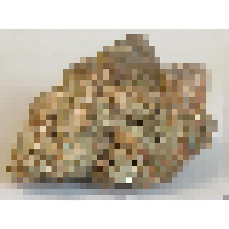 Образец геологический. Кальцит, пирит, ломантит (цеолит игольчатый).  Месторождение: Соколовско-Сорбайское, Казахстан. Calcite (название минерала, утверждённое IMA)