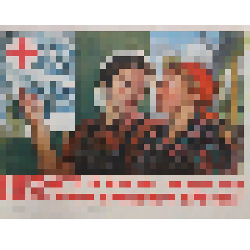 Плакат "Вступайте в члены общества советского Красного Креста!" Художник А.П. Столычво. Медгиз. Москва, 1956 год
