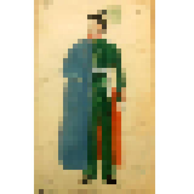 Эскиз костюма. "Адъютант Скалозуба". "Горе от ума" (Режиссер Б.Н. Норд). Москва, Госцентюз