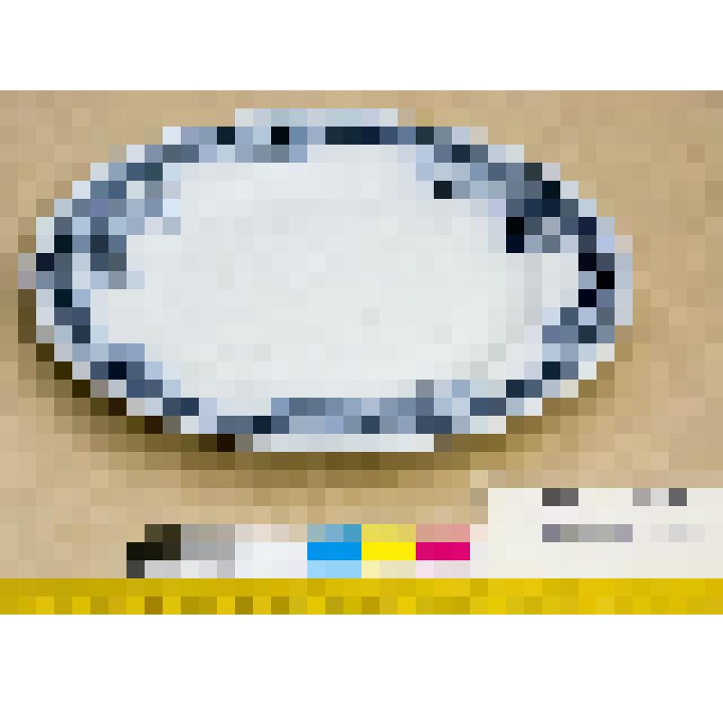 Тарелка десертная, фаянсовая, белая, со смешанным орнаментом синего цвета, из столового сервиза "Lima"