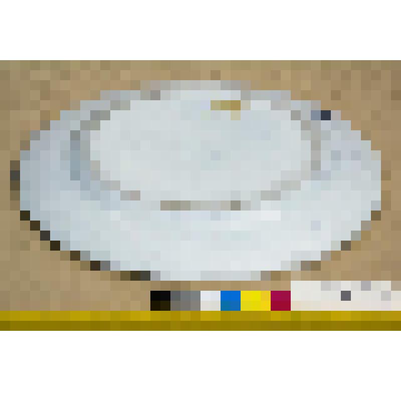 Блюдо круглое фаянсовое белое со смешанным орнаментом синего цвета, из столового сервиза