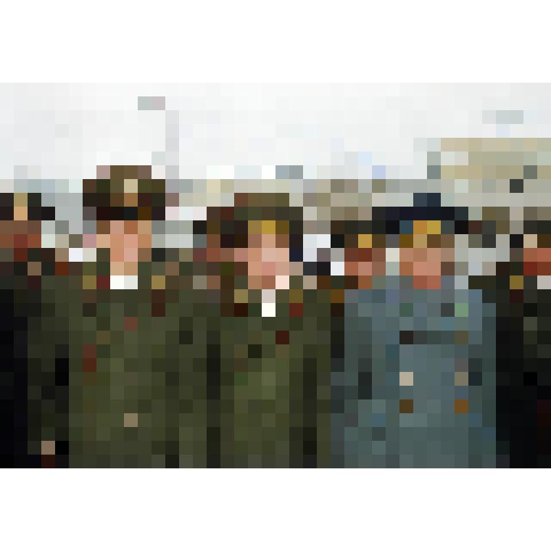 Фотография. Постников Станислав Иванович (1928), генерал армии в отставке, советник Главной военной инспекции Министерства обороны Российской Федерации (1993), во время возложения венков к могиле неизвестного солдата.
 В первом ряду, в центре