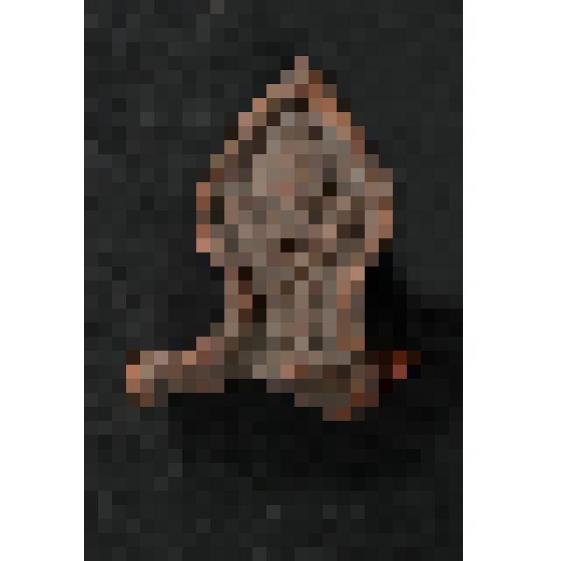 Изразец печной городок рельефный терракотовый с изображением листьев в рамке