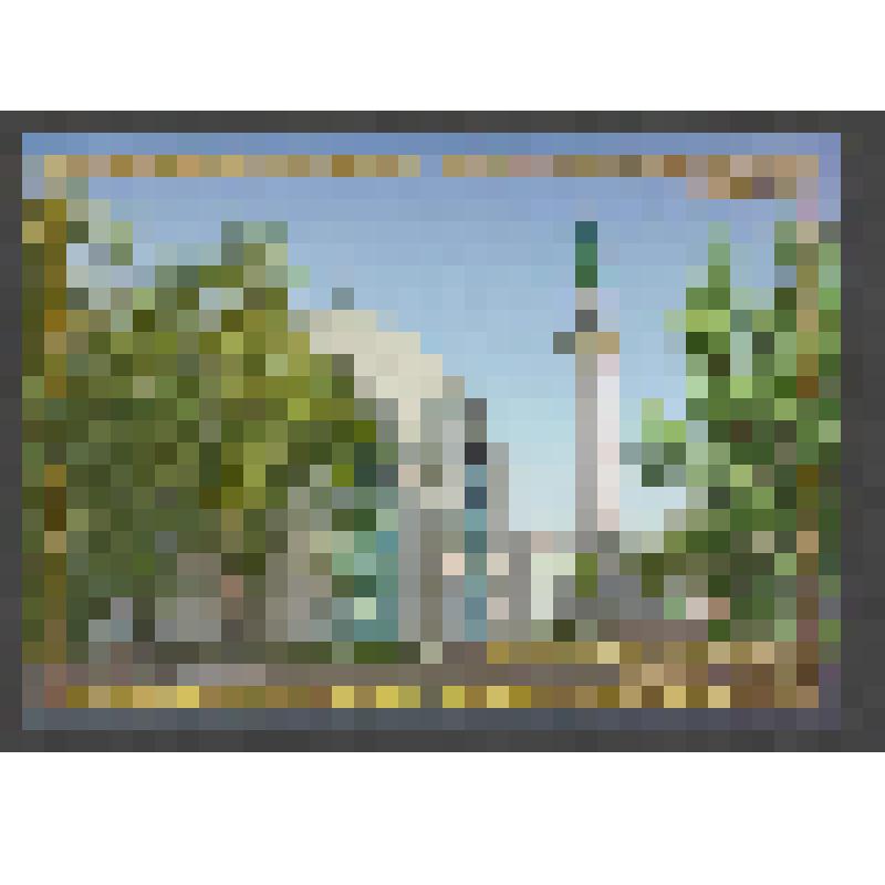 Карточка почтовая маркированная художественная двусторонняя. РФ. ИТЦ "Марка"-2016-323/1. Оренбург. Историко-архитектурный комплекс "Караван-сарай". "В". 15. 09. 2016