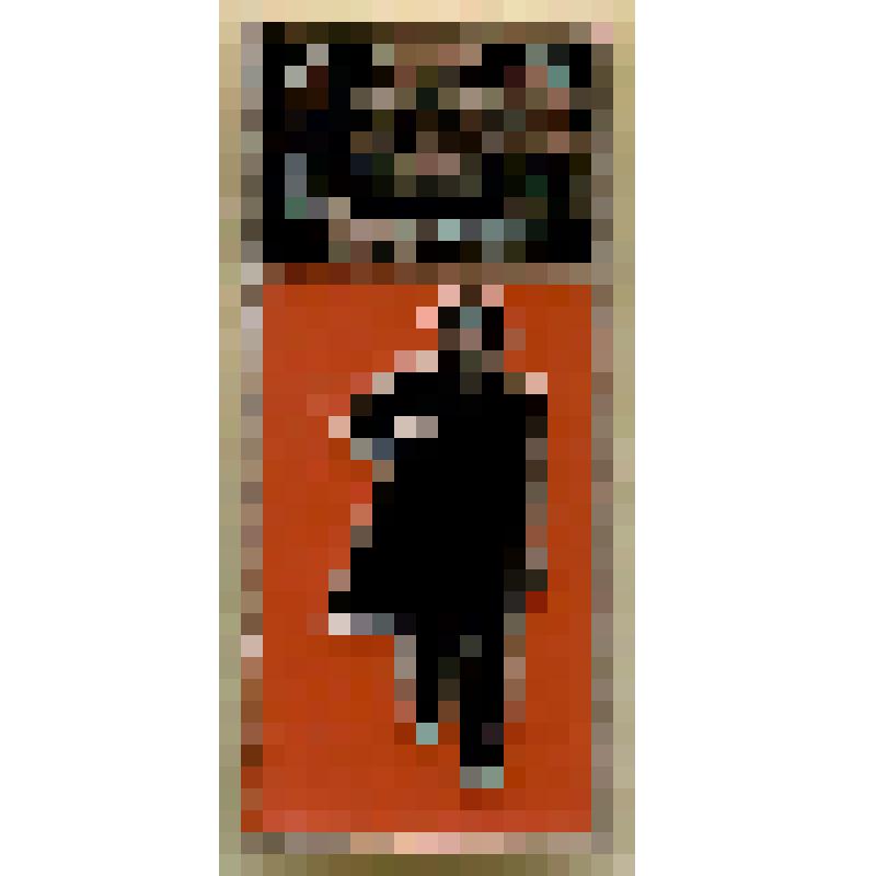 Значок нагрудный "Копенгаген" прямоугольной формы с изображением В.И.Ленина, золотистого, черного и оранжевого цветов, с булавочным креплением. Серия "Ленинские места. Города, в которых жил и работал В.И.Ленин"