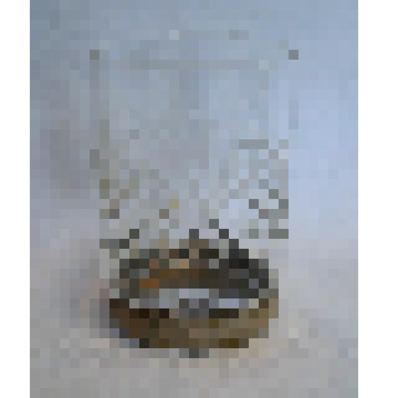 Стопка стеклянная с гранением и металлическим дном. 80-е годы ХХ века