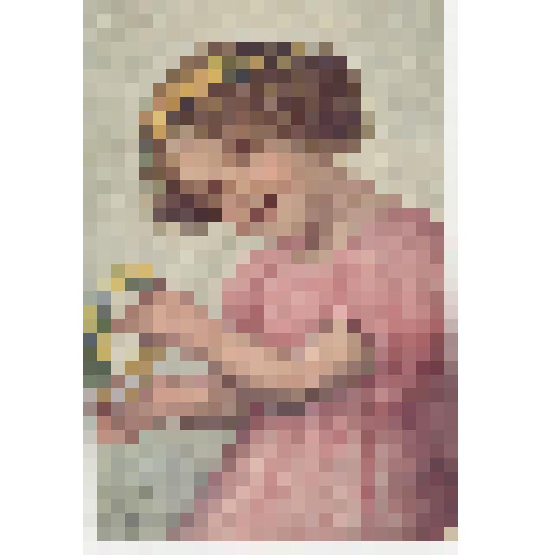 Карточка почтовая, художественная "Девочка с венком"