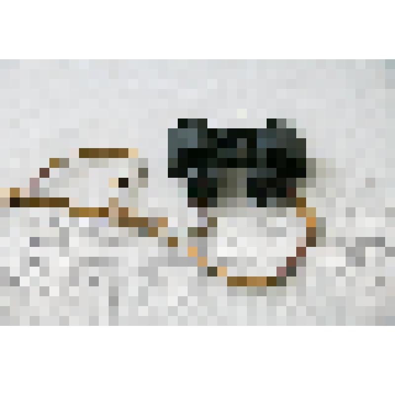 Бинокль чёрного цвета, на кожаном коричневом ремешке. БПП 8х30