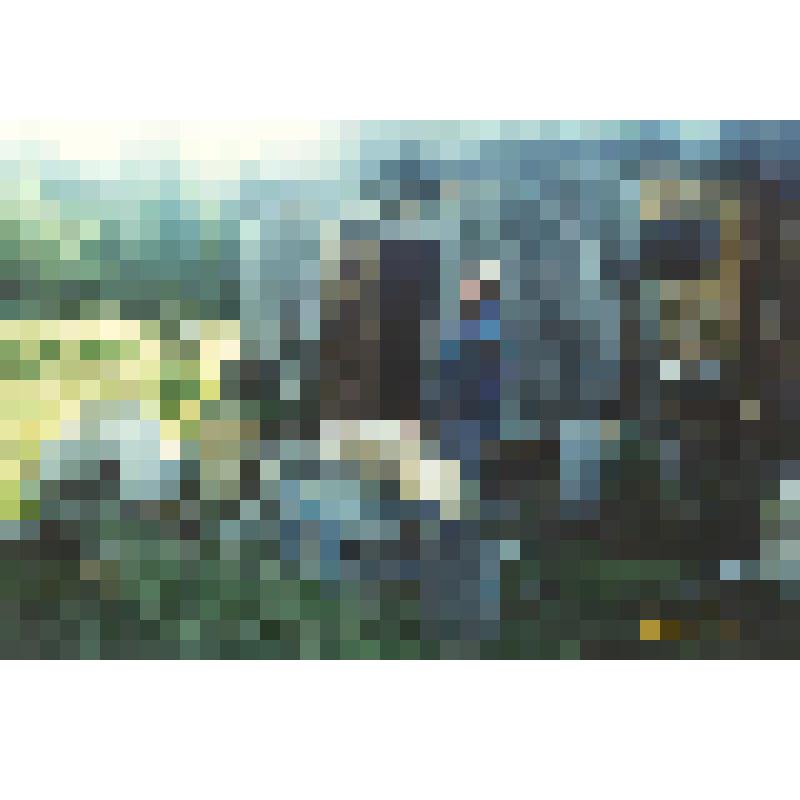 Фотография цветная. Хандыбин увязывает шкуры перед отъездом. Юрты Хандыбины, п. Верхний Пелым