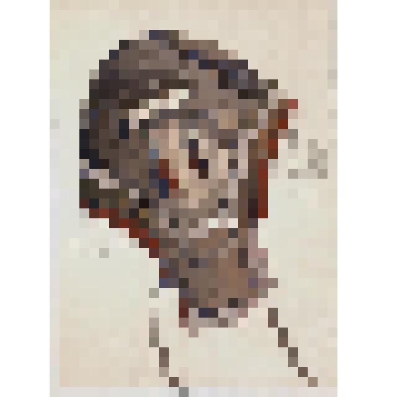 Зарисовка детской эвенской шапочки. Из альбома "Модели одежды и дополнения к ним в характере народного искусства из оленьих шкур, камуса и замши"