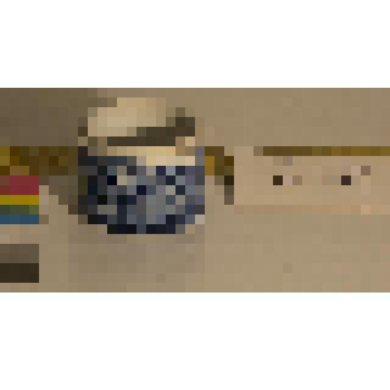 Баночка из-под помады фаянсовая, глазурованная, цвета кобальт, с крышкой