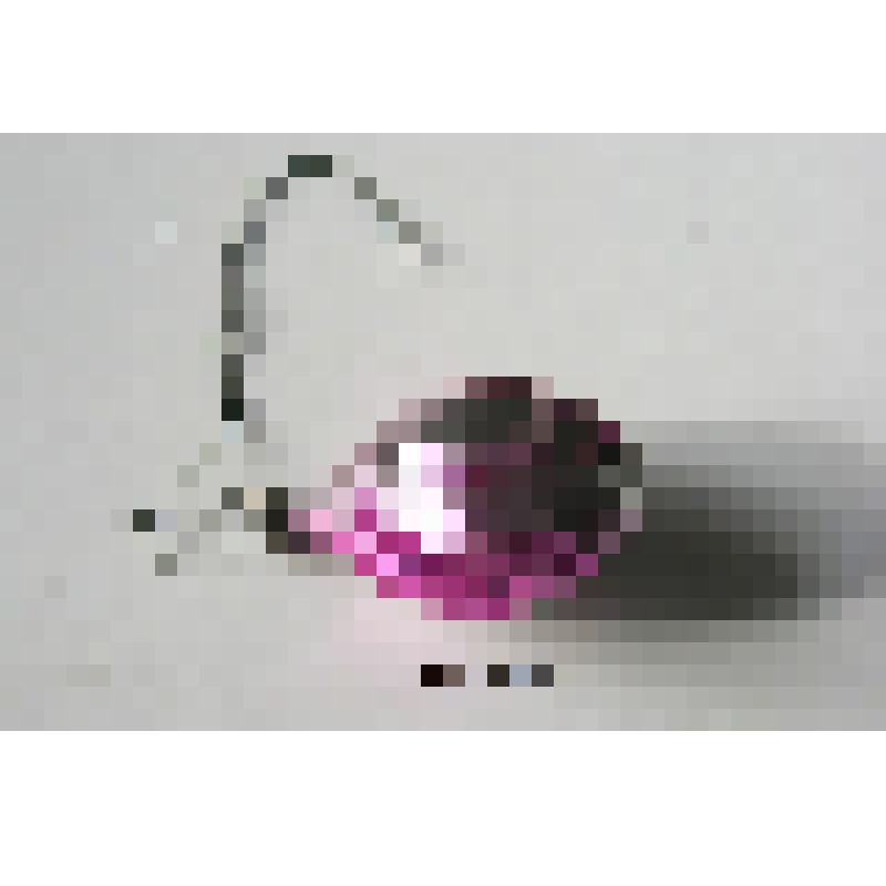 Елочное украшение в форме эллипса розового цвета с рельефными концентрическими линиями с 2-х сторон - "ракушка". 1970 г., СССР