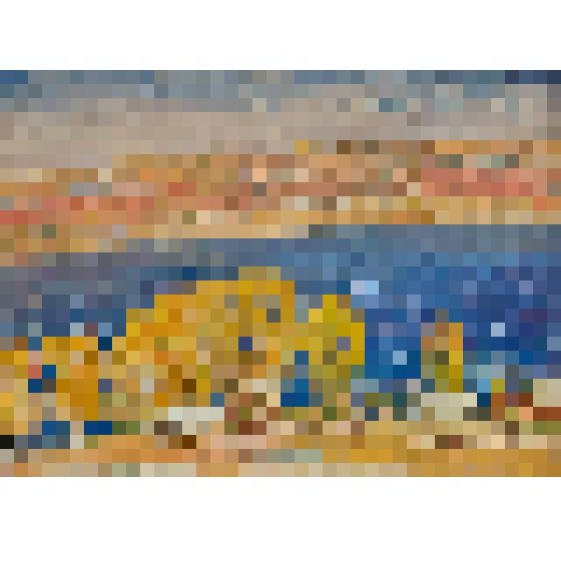 Пейзаж с синей водой