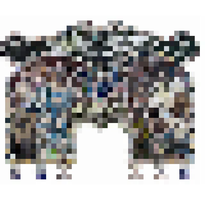 Изразец неправильной формы рельефный полихромный (правая часть фриза) с изображением растительного орнамента: виноградная лоза с ягодами и двумя цветками; цвета: темно-зеленый, белый, темно-синий. 
Камин керамический, разноцветный, по рис. худ. Врубеля на