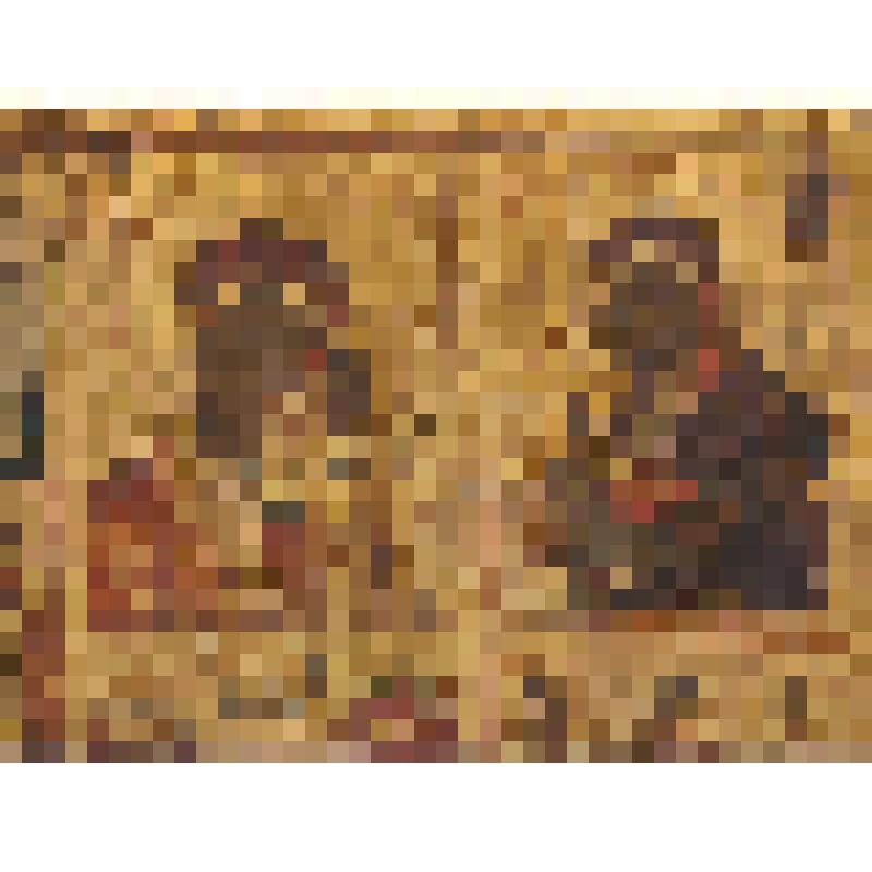 Икона четырехчастная "Казанская Пресвятая Богородица", "Утоли болезни и печали  Пресвятая Богородица", "Усекновение головы Иоанна Предтечи", "Архангел Гаврии с апостоломи Петром и Павлом", избранными святыми на полях