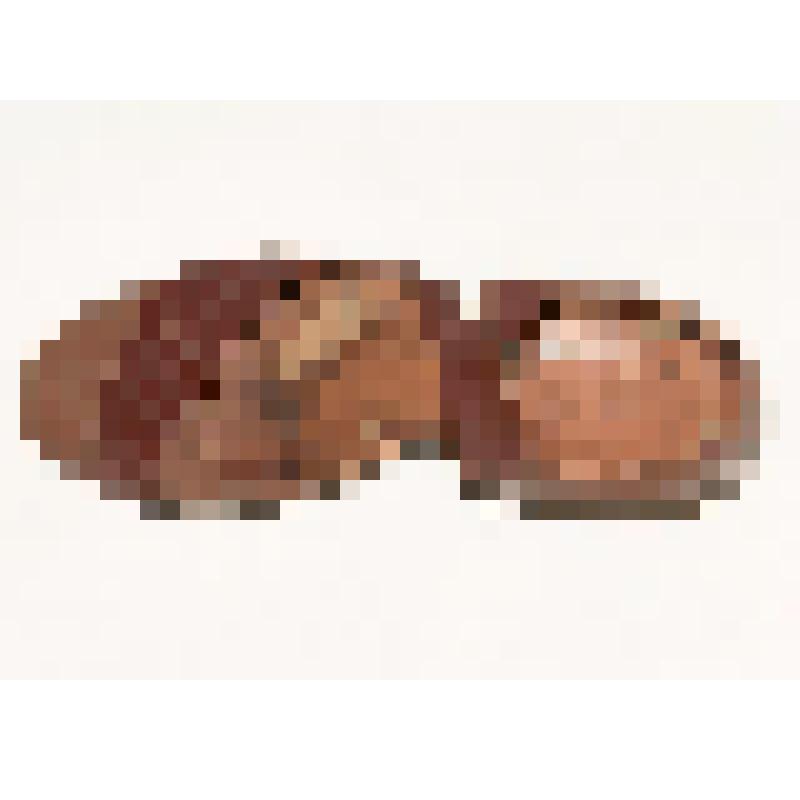 Туфля женская коричневая на толстом каблуке, с ремешком, вырезом на носке, правая