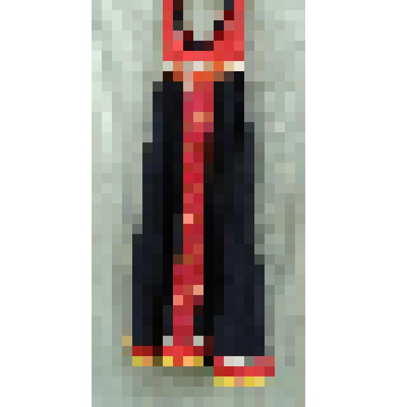 Сарафан холщовый, крашеный, с ситцевой каймой