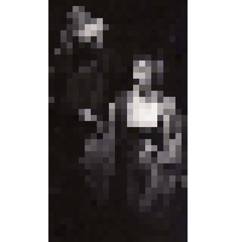 Фотография. Л. Фреймане - Федра, сидит, 3/4 вправо, в пр. руке кинжал, О. Леяскалне - Энона, склонилась к ней. "Федра" (реж. Т. Герцберг, сценограф И. Блумбергс.). Латвийская ССР, Государственный академический драматический театр