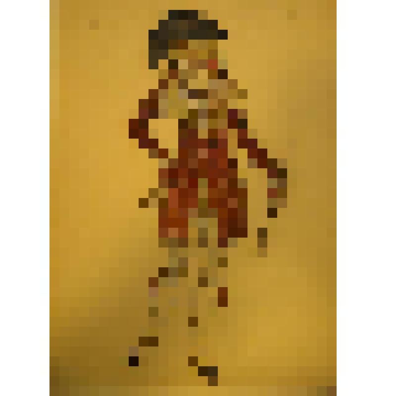 Эскиз мужского костюма. Франт на рынке. "Дочь мадам Анго" (Режиссёр В.В. Лужский, худ. рук. Немирович-Данченко. Премьера 1920 г.). Москва, Музыкальная студия МХТ