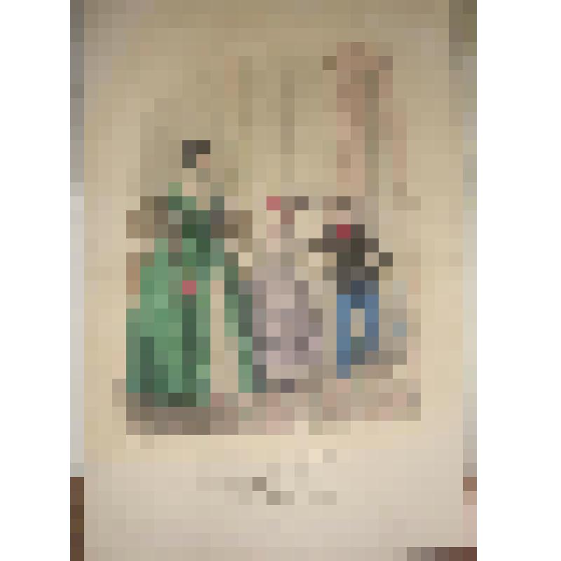 Литография. Лист из журнала "Вестник моды". Женщина и дети у рояля