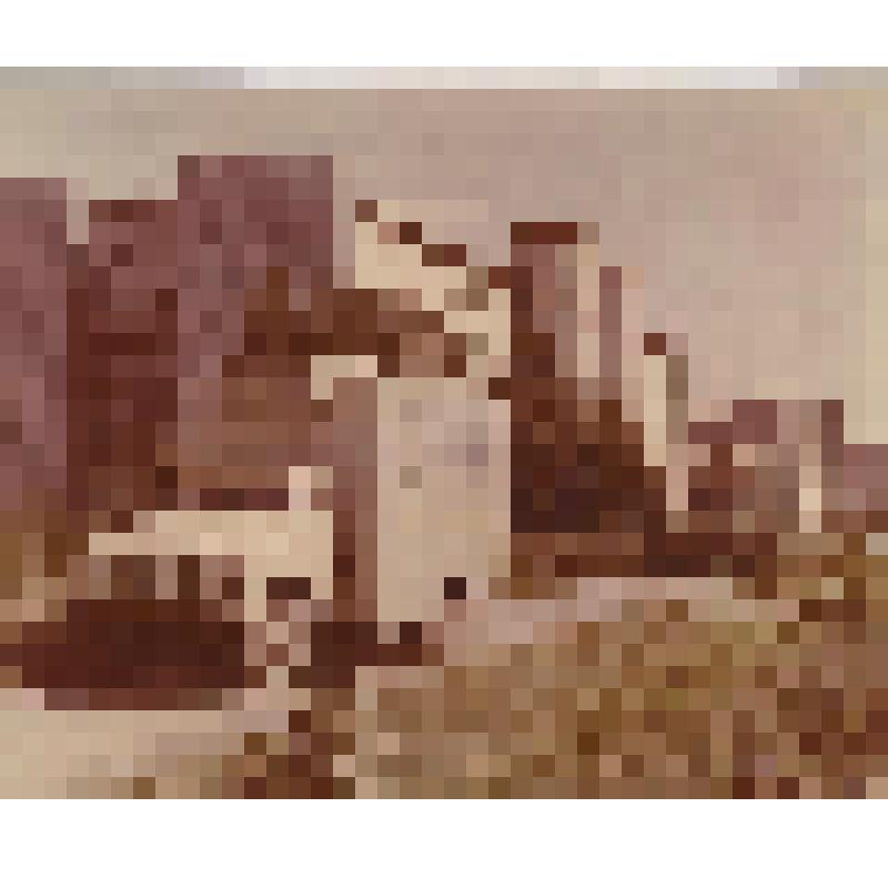 Боровская птицефабрика. Четырёхэтажные здания птичников, рядом с ними - термофургоны для перевозки яиц и цыплят. Фотография цветная