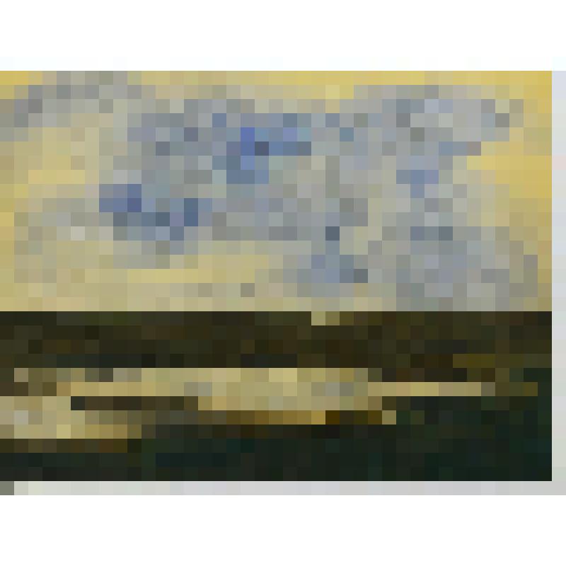 Акварель. Синее небо с болотом