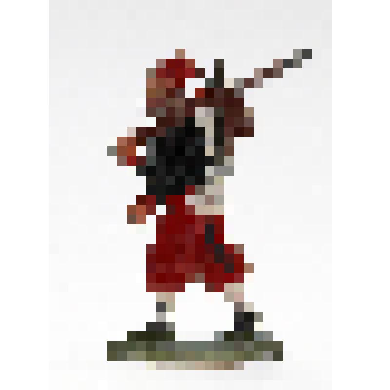 Коллекция оловянных солдатиков.  Шагающий солдатик турецкой армии на постаменте, с ношей