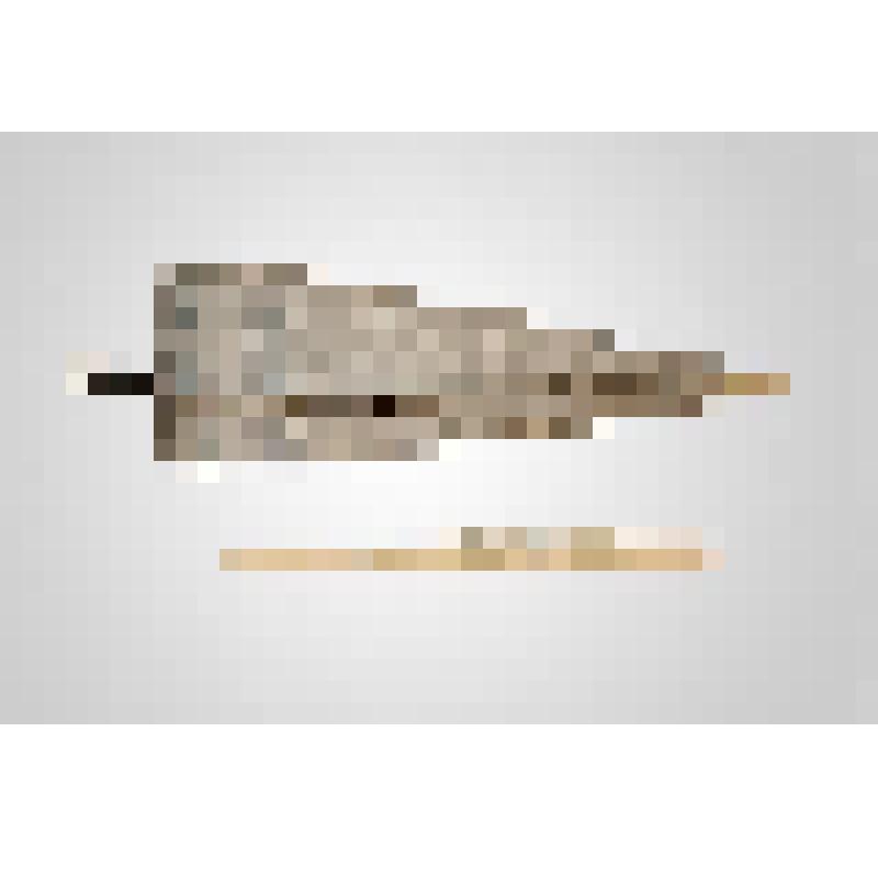 Зонтик серого тюля с костяной резной ручкой