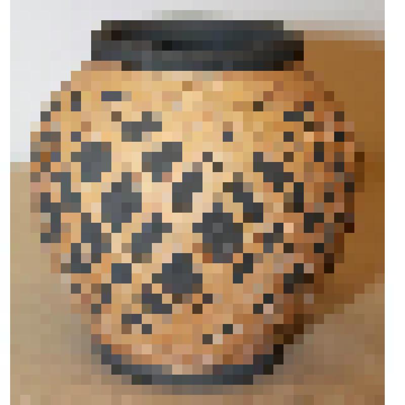 Горшок чернолощёный оплетёный