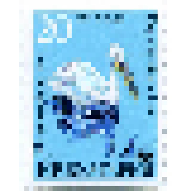 Марка почтовая. Птица пеликан кудрявый (Pelecanus crispus). Номинал 20 болгарских стотинок