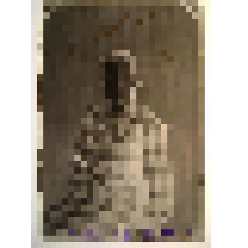 Негатив. Портрет поясной женщины в клетчатом платье