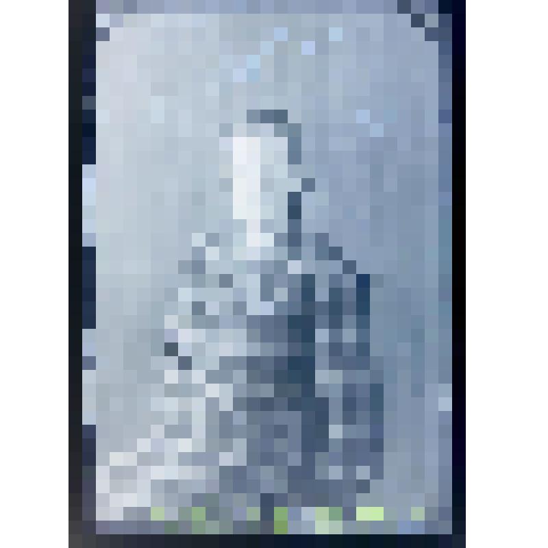 Негатив. Портрет поясной женщины в клетчатом платье