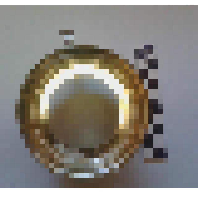 Посуда XIX-XX вв. Подстаканник "Виноградная гроздь", алюминиевый,  желтого цвета. Ручка "Семь бусин"