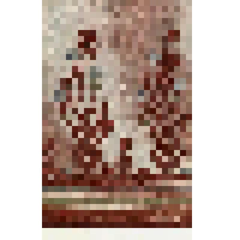 Таблица-зашивка в характере русской народной вышивки центральных областей. Из альбома зашивок "Сочетание традиционной вышивки и кружева с тканями различных структур, гладкокрашенными, пёстроткаными, набивными и новыми отделочными материалами"