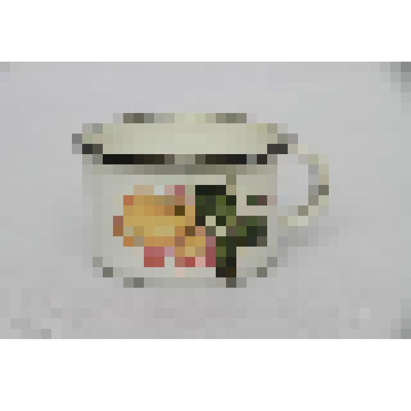 Кружка металлическая эмалированная с изображением желто-розовой розы