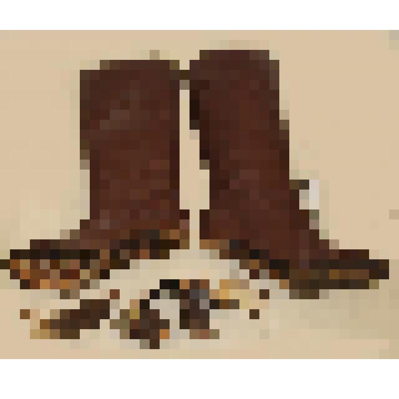 Обувь XIX-XX вв. Сапоги женские, зимние из натуральной кожи коричневого цвета на каблуке. Носок заострен. Застежка "молния". Утеплены искусственным мехом