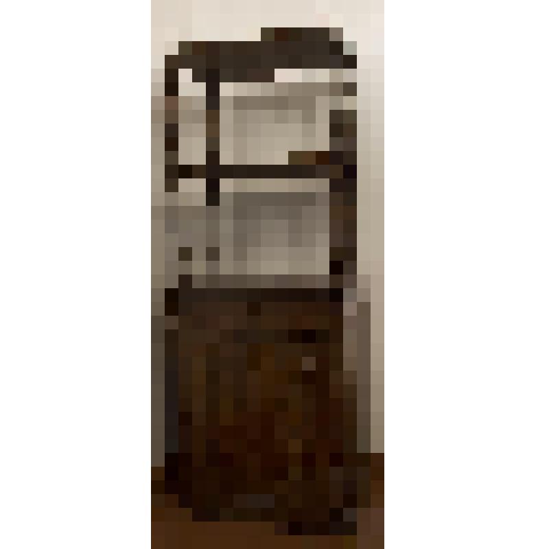 Этажерка орехового дерева, полированная, прямоугольной формы, с двумя полками, шкафчиком с двустворчатой дверцей и выдвижным ящиком