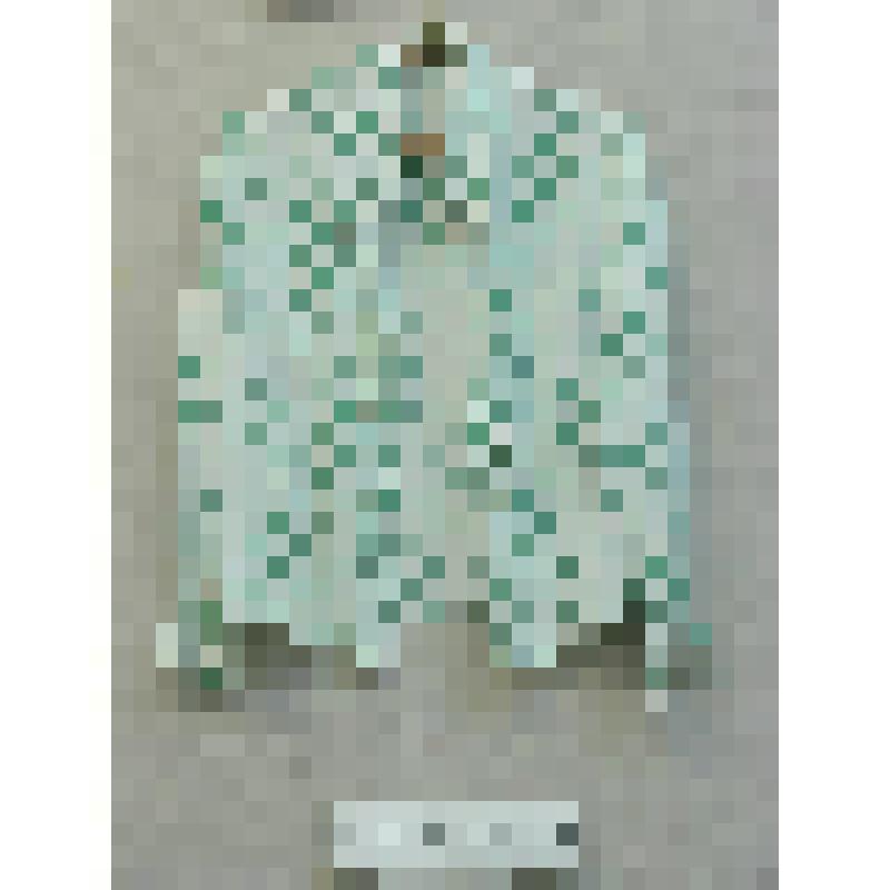 Блузка женская из набивного штапеля - белого, в крупный зелёный горох