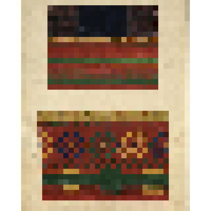 Зарисовка поневы и фрагмента вышивки на подоле. Из альбома "Орнамент русской народной женской одежды. Женская одежда средне-русской полосы. Отдельные предметы одежды и детали орнамента. Часть III-А."