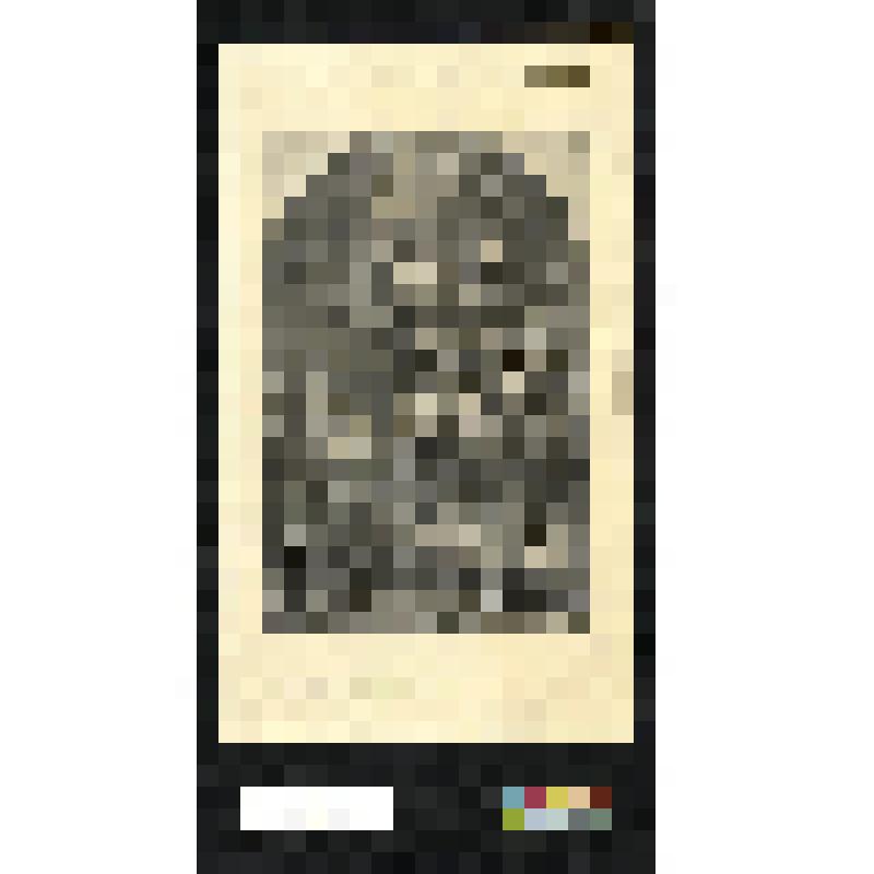 Вырезка из журнала. Мужчина с горящим факелом стоит на телеге с трупами