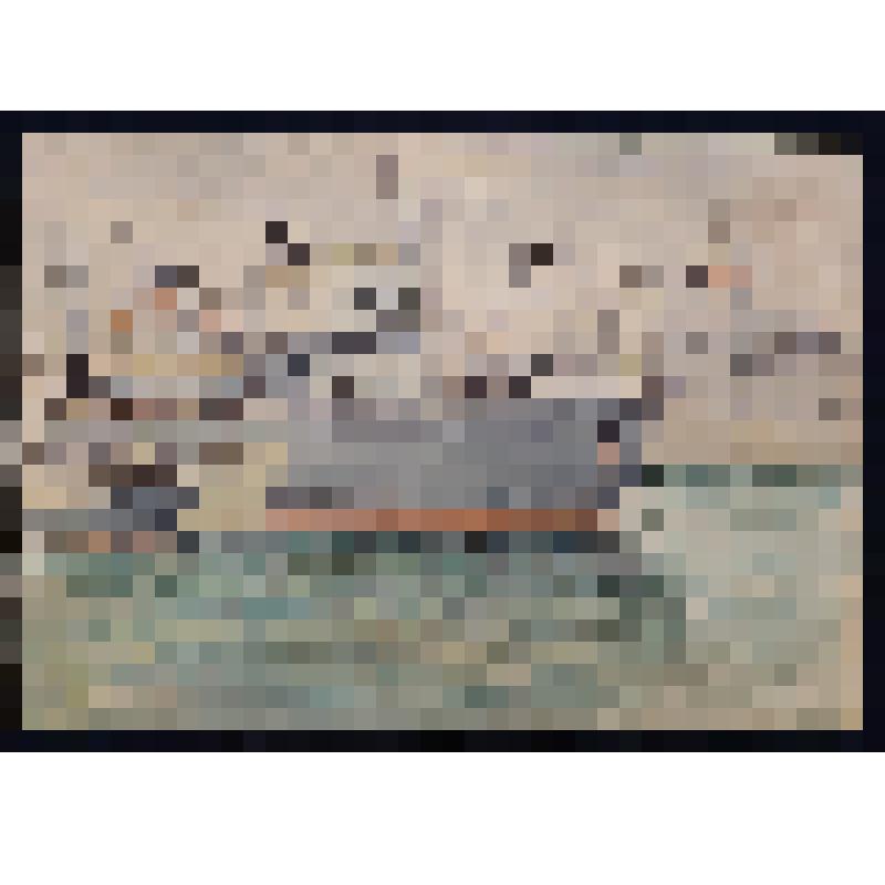 Акварель. "В Ялтинском порту "Гремучий" и "Победа"