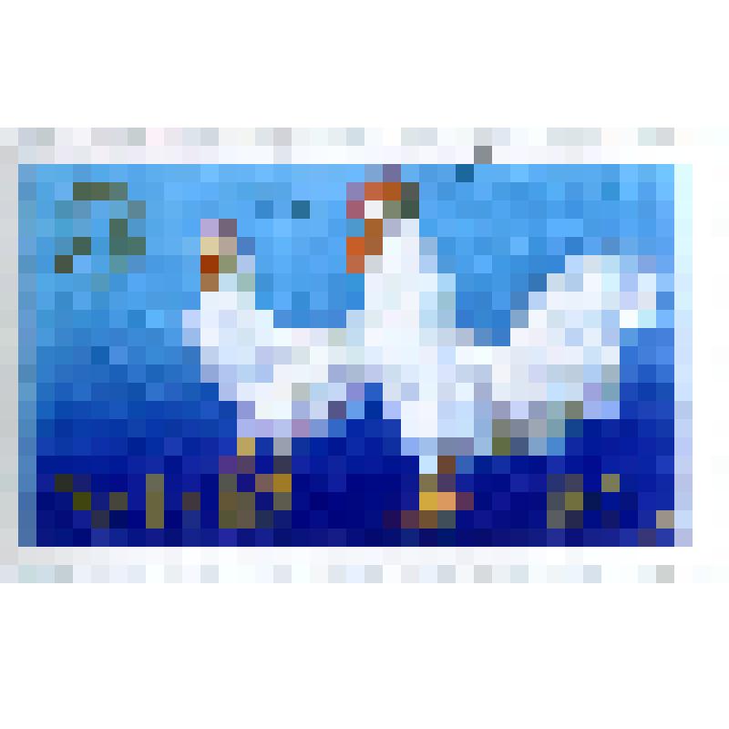 Марка почтовая. Птица курица домашняя (Gallus gallus domesticus). Номинал 50 польских грошей