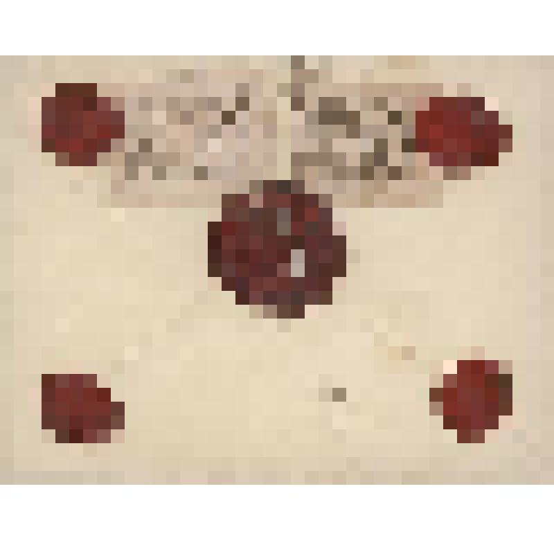 Документ. Конверт денежного письма, пересланного Ирбитской земской почтой, оплаченного двумя земскими марками, с четырьмя малыми сургучными печатями и большой печатью земской почты