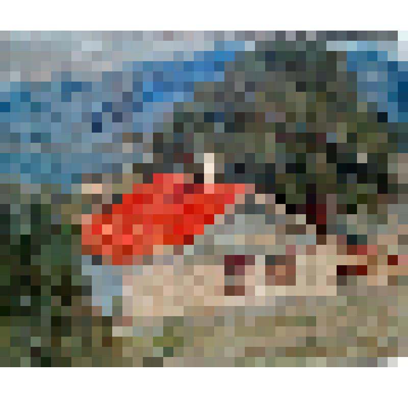 Домик под красной черепицей. Этюд