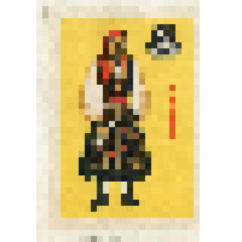 Этикетка спичечная. Национальная одежда. Истрия. Женский костюм