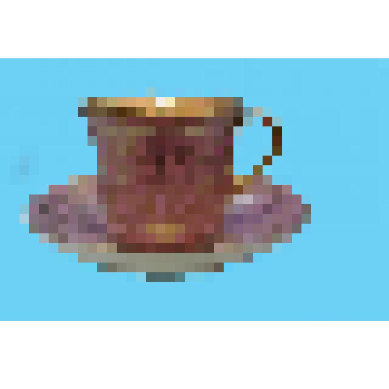 Посуда XIX-XX вв. Блюдце от чайной пары. Роспись золотом по розовому фону