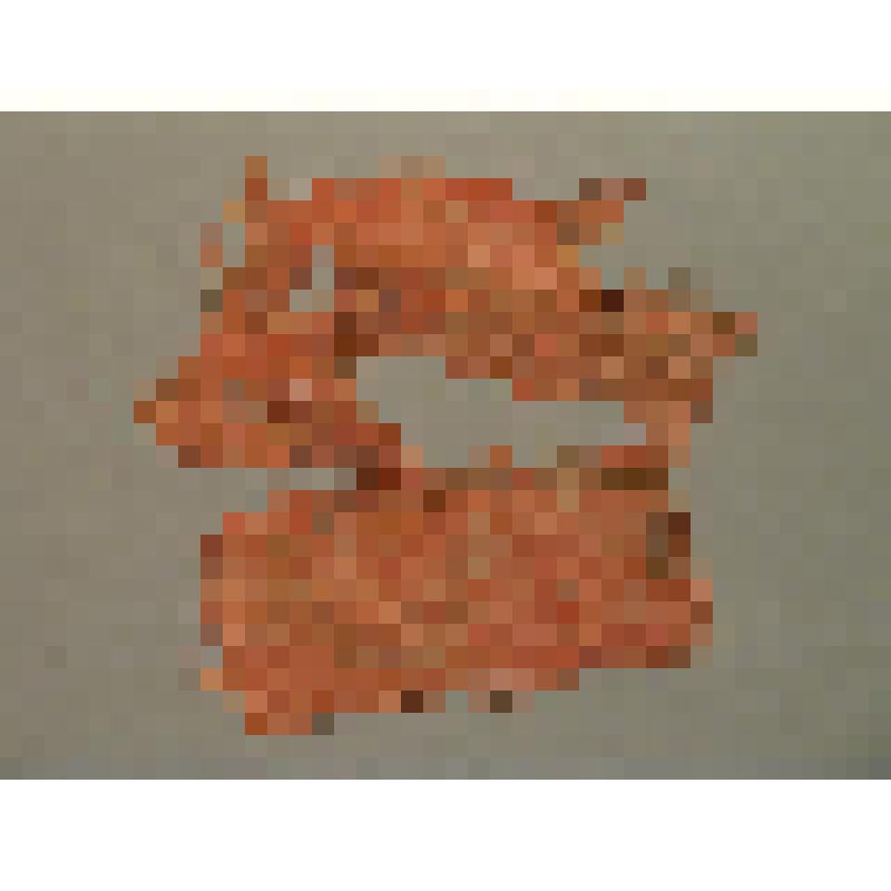 Ткани бумажной красного цвета фрагмент, сшитый из двух кусков