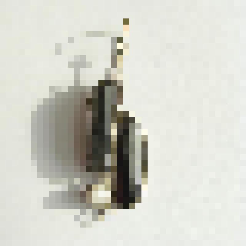 Серьга из обсидиана, лунного камня и мельхиора